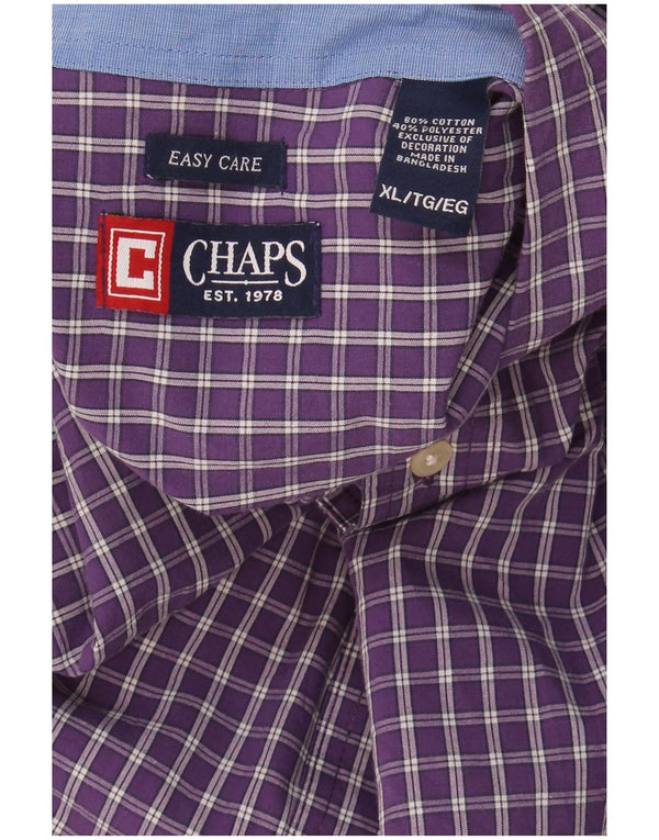 Camisa masculina Chaps Easy Care XL roxo xadrez algodão