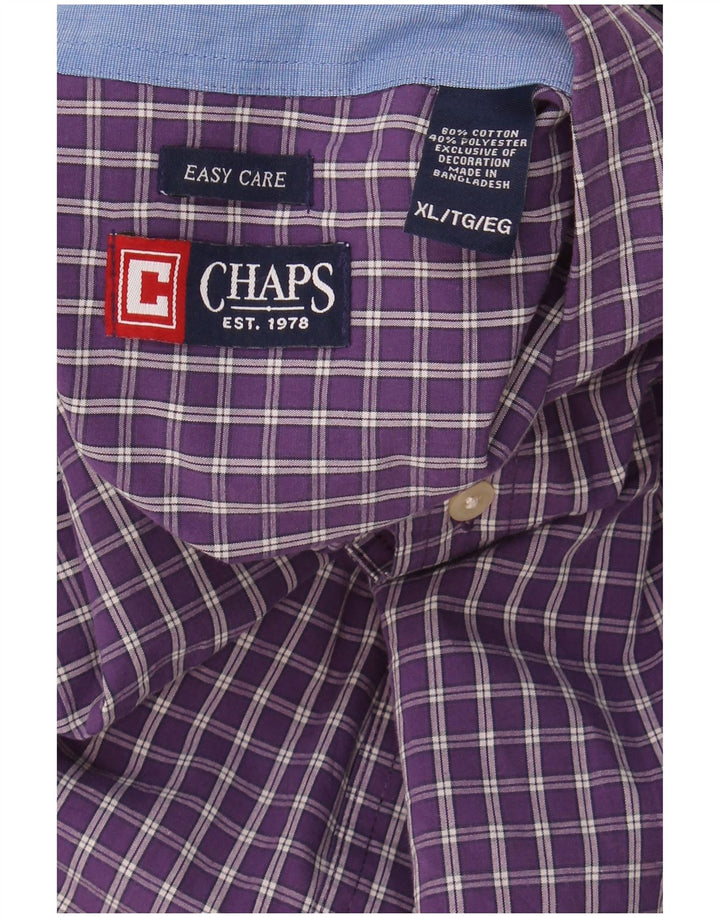 Camisa masculina Chaps Easy Care XL roxo xadrez algodão