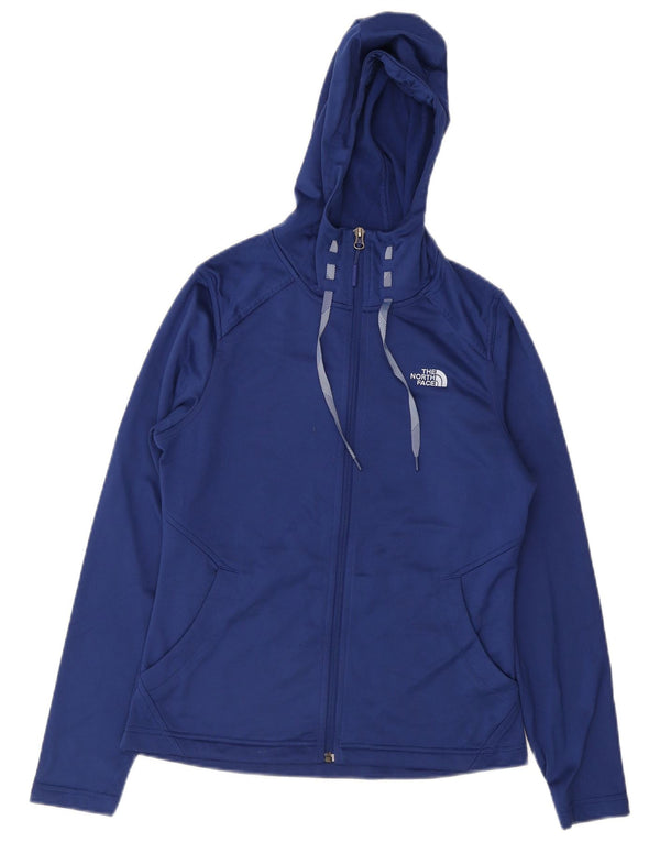 Suéter feminino com capuz e zíper The North Face Reino Unido 12 poliéster azul médio