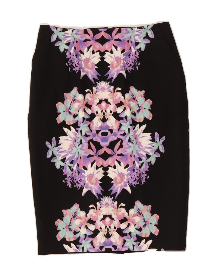 MOSSIMO Womens Pencil Skirt US 4 Small W26 Black Floral Cotton Vintage Mossimo and Second-Hand Mossimo from Messina Hembry 