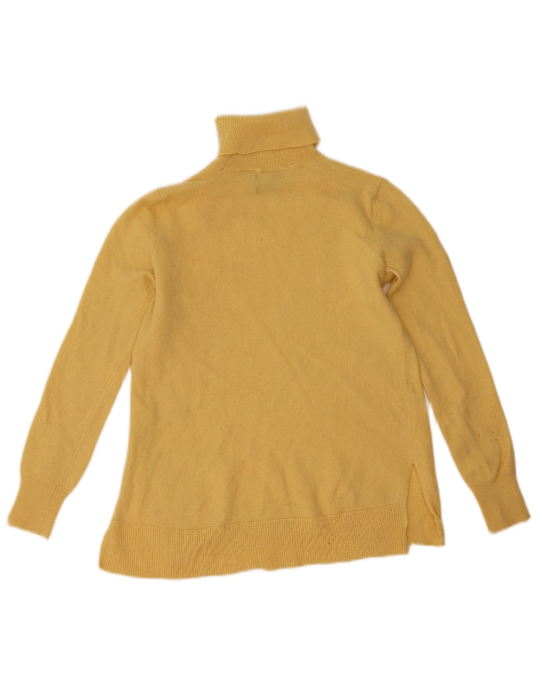 Suéter feminino Massimo Dutti com gola redonda Reino Unido 6 XS lã amarela