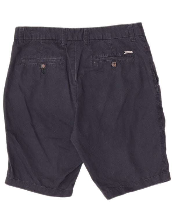 Pierre Cardin Mens Regular Fit Chino Shorts Pequeno W30 Azul Marinho Algodão