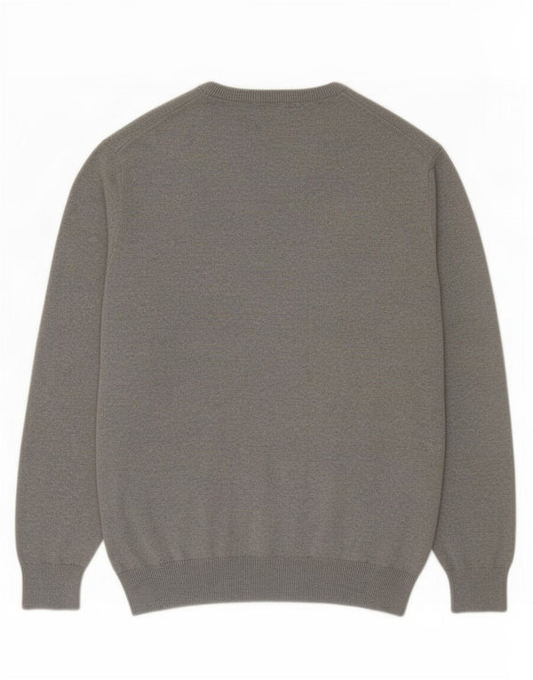Suéter masculino J. Crew com decote em V 2XL algodão cinza