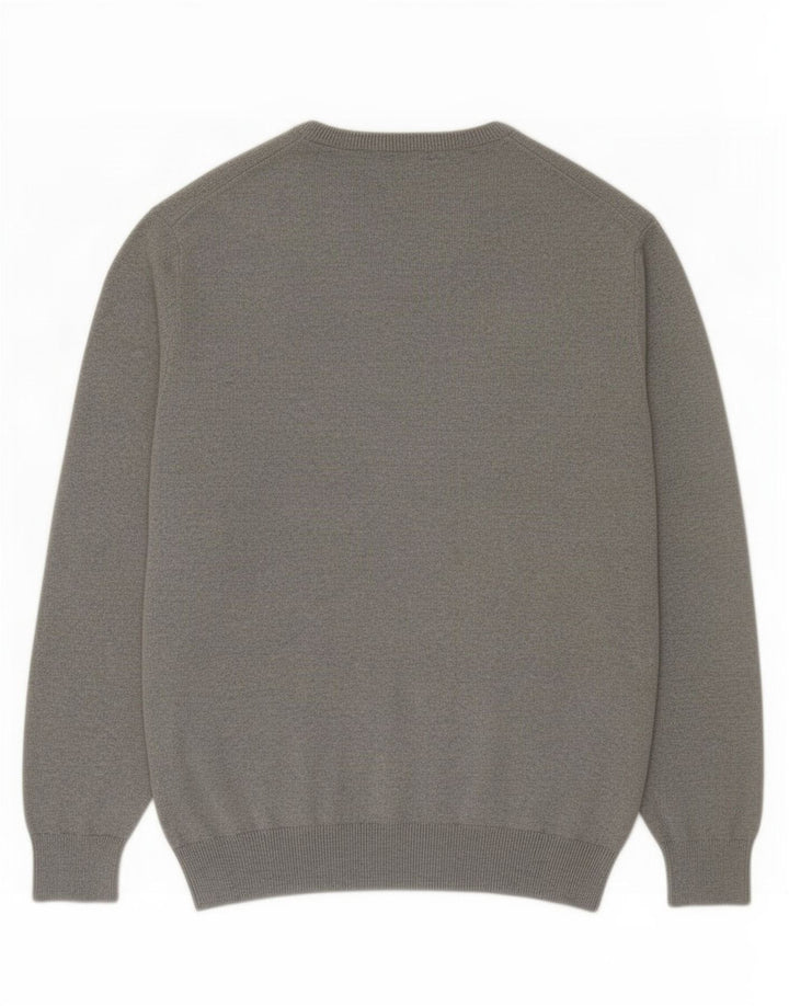 Suéter masculino J. Crew com decote em V 2XL algodão cinza