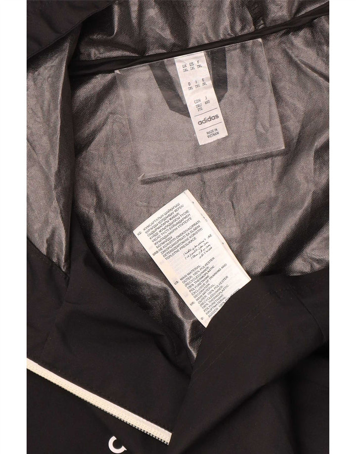 Jaqueta de chuva com capuz masculina Adidas UK 44 2XL poliéster preto