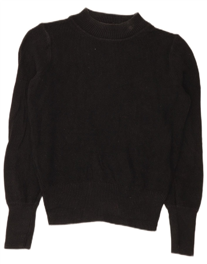Suéter feminino Gap com gola tartaruga Reino Unido 14 algodão preto médio