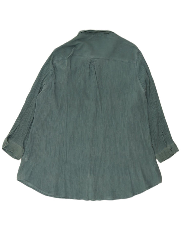 Camisa feminina Marks & Spencer Autograph Reino Unido 26 5XL viscose verde