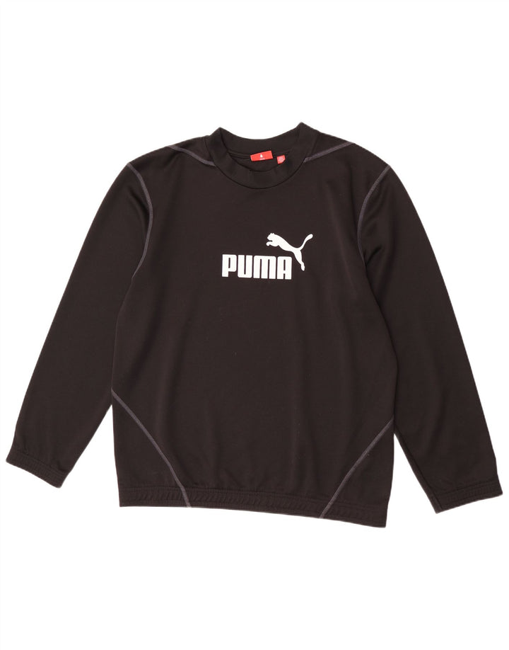 Puma Mens Graphic Moletom Jumper Médio Preto Poliéster