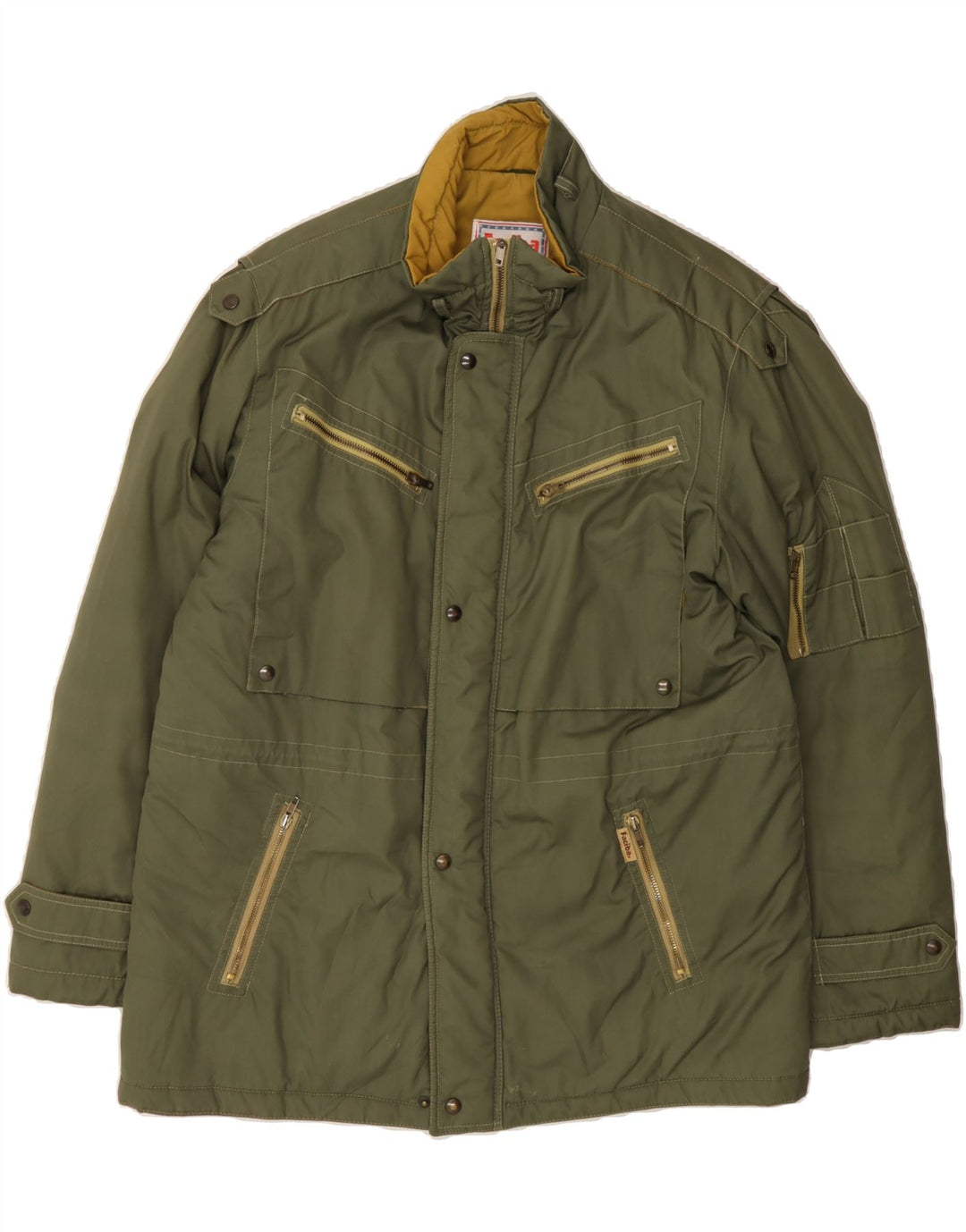 FACIBA Mens Padded Jacket IT 50 Large Khaki Polyester Vintage Faciba and Second-Hand Faciba from Messina Hembry 
