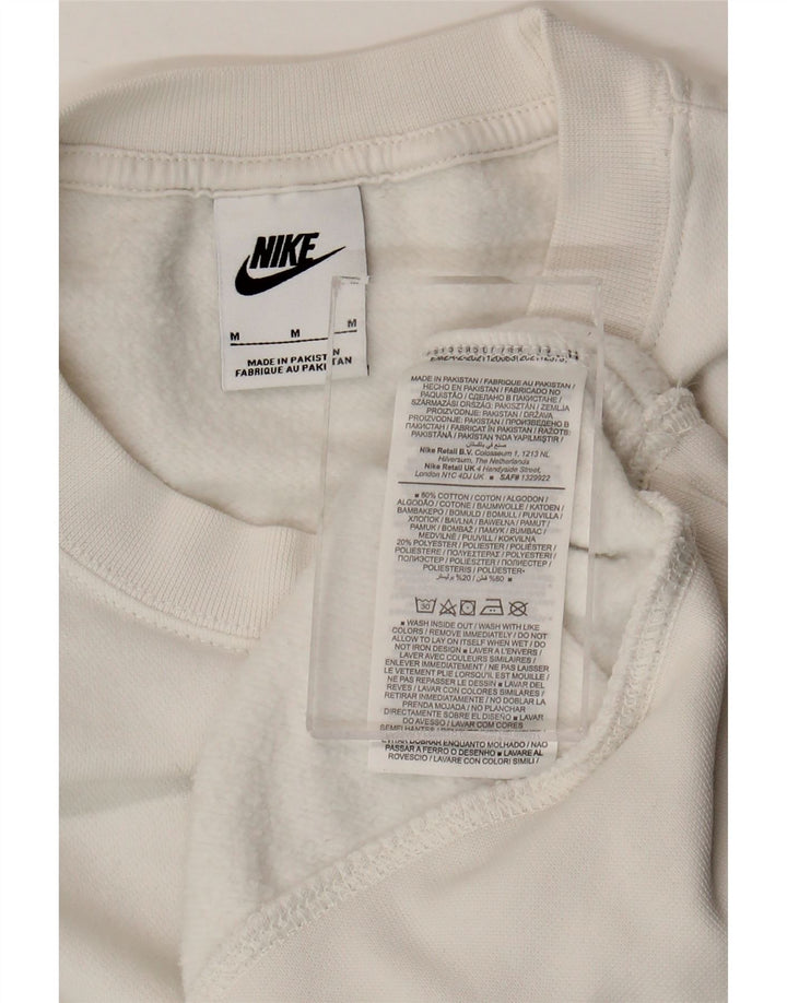 Nike Womens Oversized Crop Moletom Jumper UK 14 Médio Algodão Branco