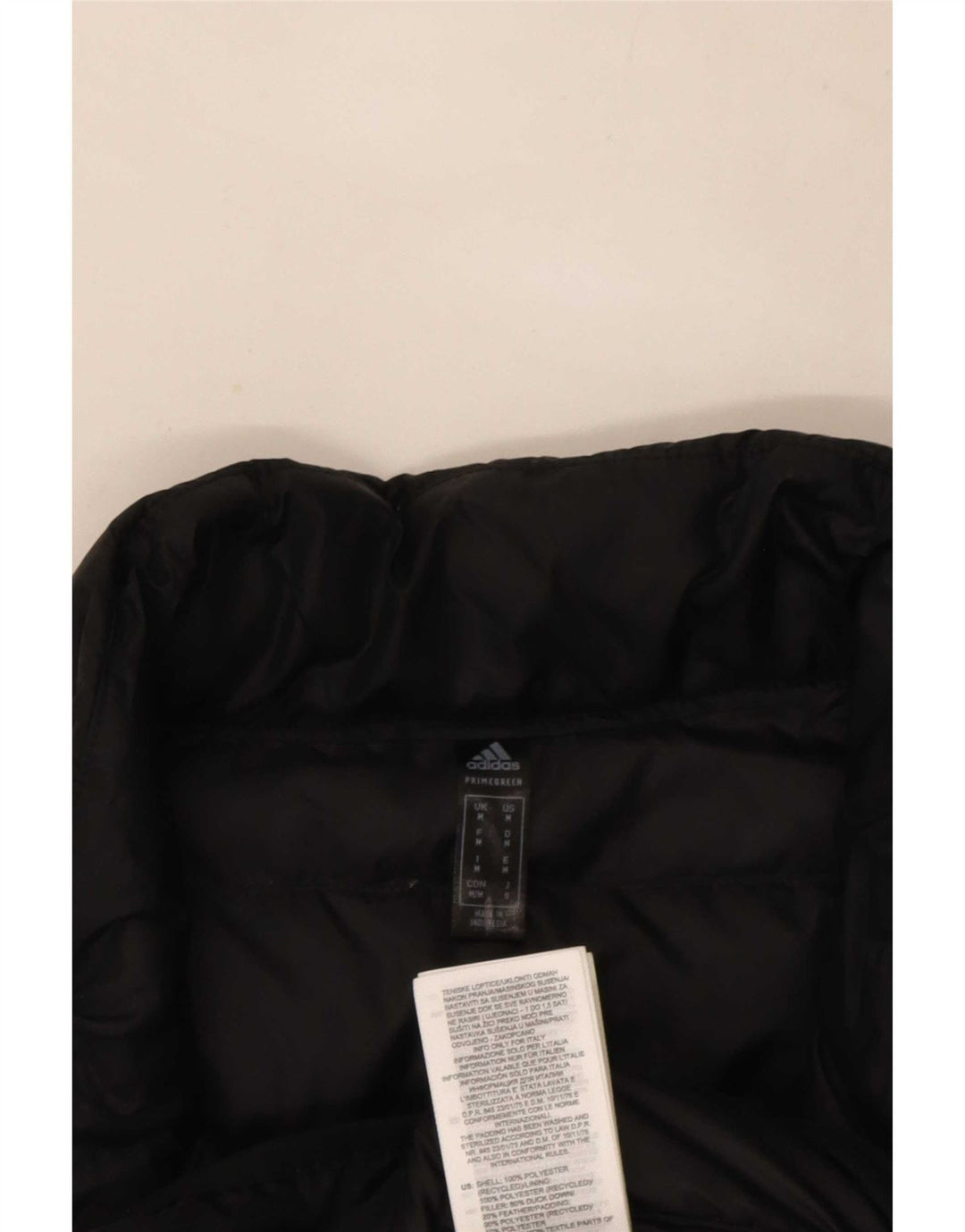 Colete acolchoado masculino Adidas UK 38 poliéster preto médio