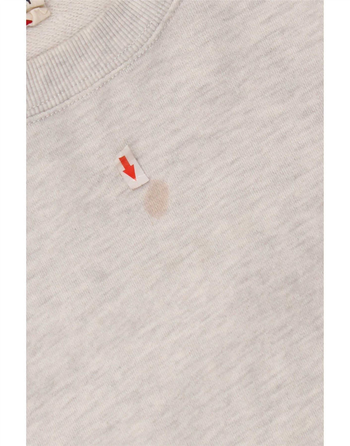 Superdry moletom masculino solto ajuste jumper médio cinza algodão manchado
