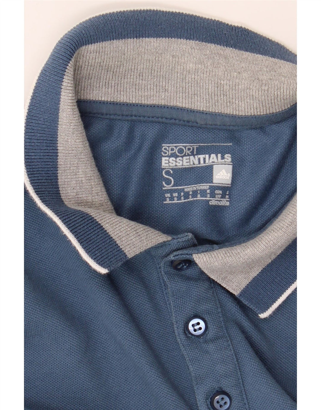 ADIDAS Mens Climalite Polo Shirt Small Blue Cotton Vintage Adidas and Second-Hand Adidas from Messina Hembry 