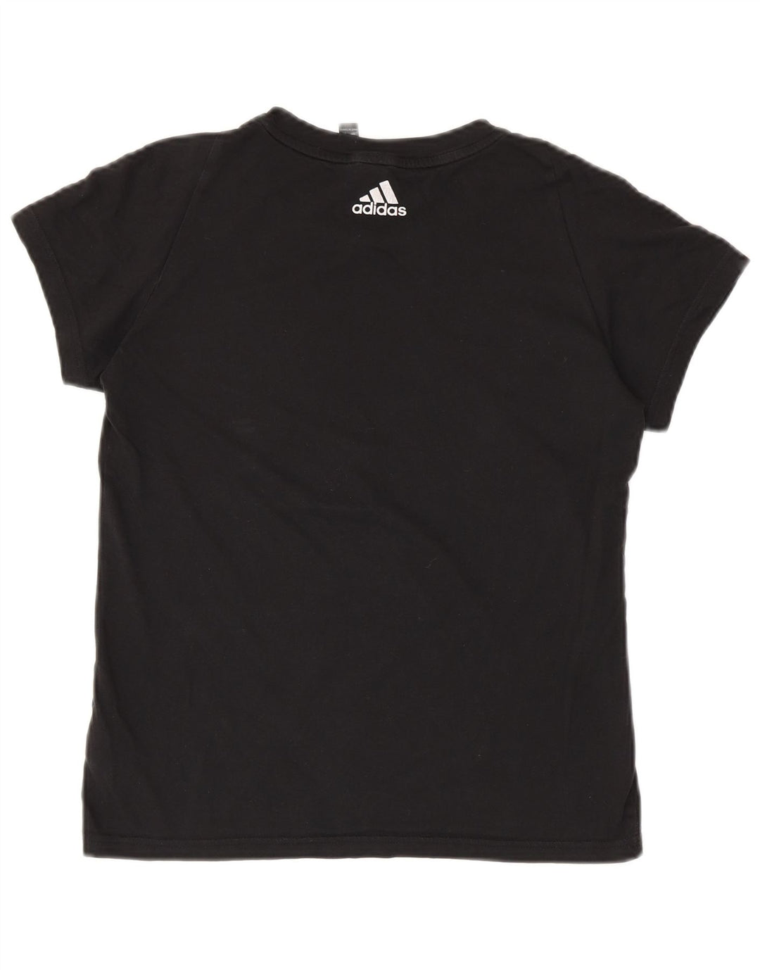 ADIDAS Womens Graphic T-Shirt Top UK 8/10 Pequeno Algodão Preto