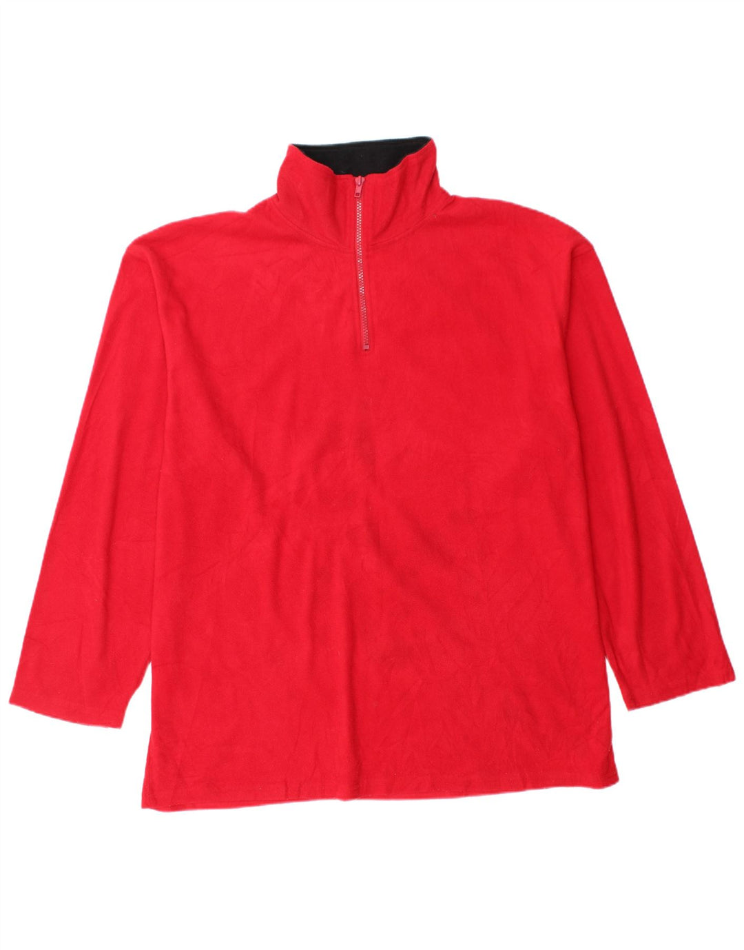 Suéter masculino de lã com zíper e gola CHAPS grande poliéster vermelho