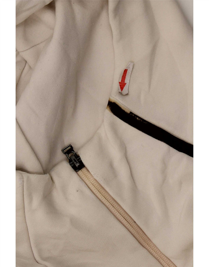 Suéter masculino Adidas com capuz e zíper gráfico grande branco