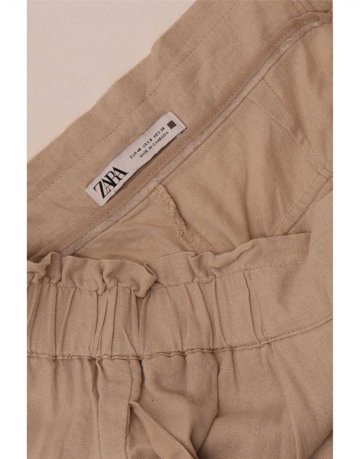 Zara Calça Cargo Harém Feminina EU 40 Médio W30 L26 Bege