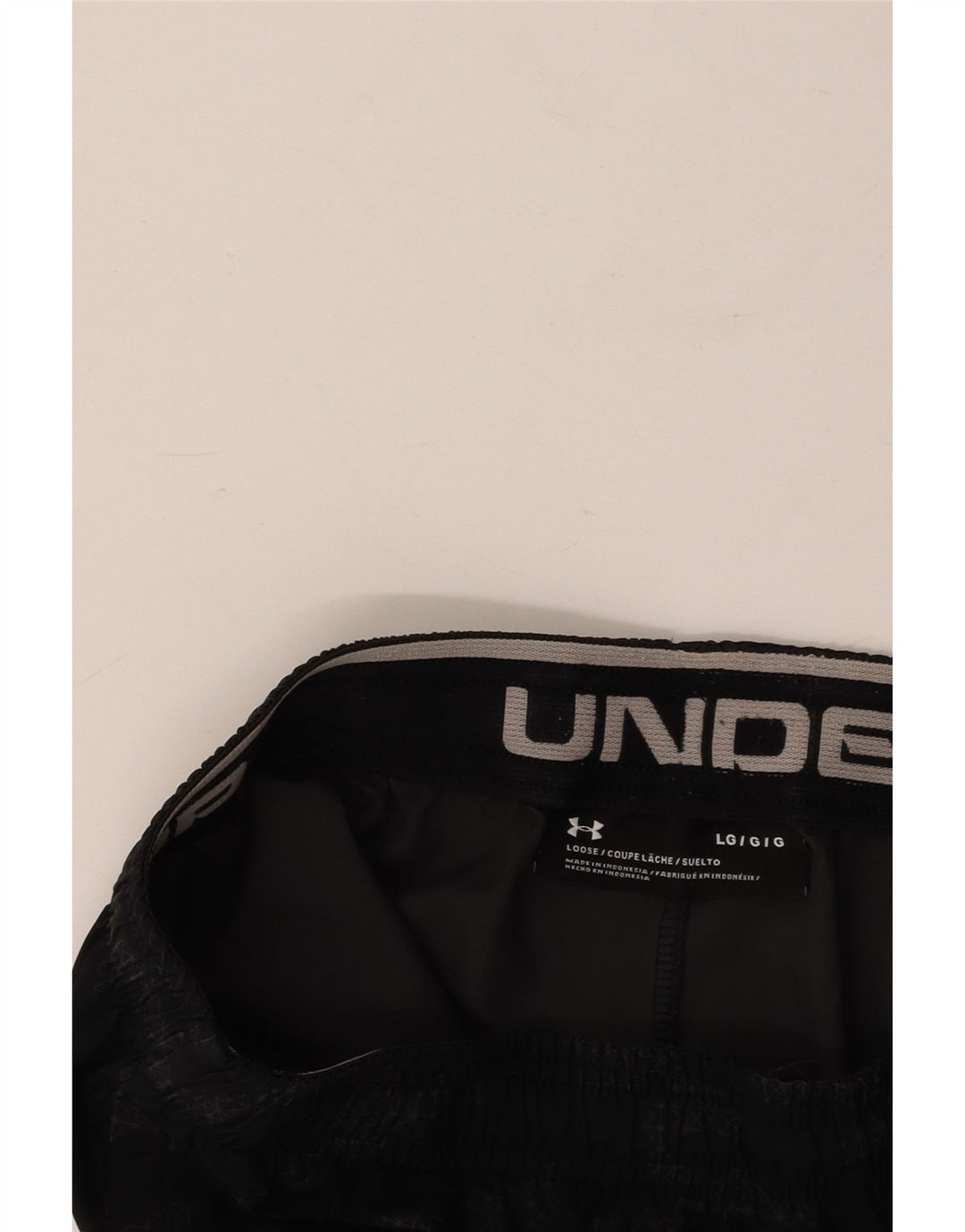 Shorts esportivos masculinos UNDER ARMOUR grandes pretos geométricos