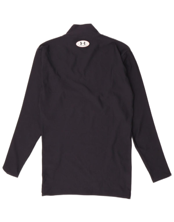 Top feminino Under Armour manga comprida UK 14 grande azul marinho nylon