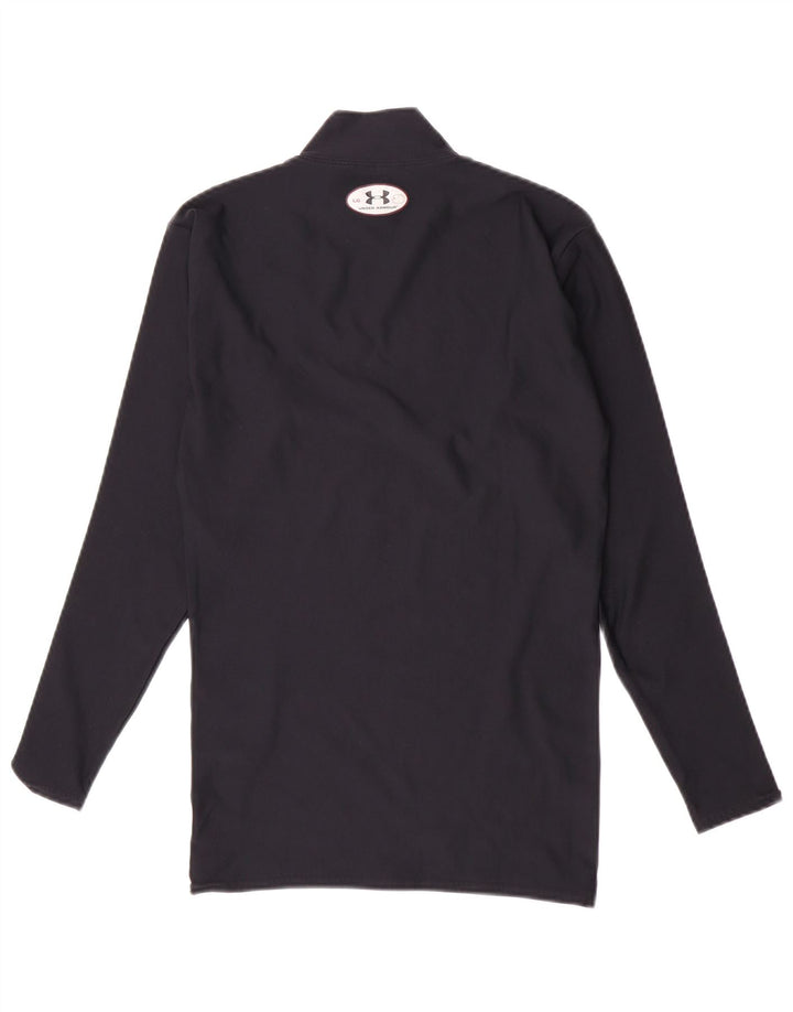 Top feminino Under Armour manga comprida UK 14 grande azul marinho nylon