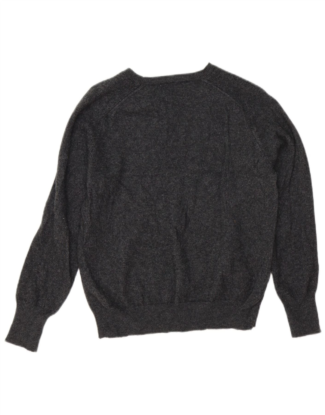 Zara Suéter feminino cropped com gola canoa Reino Unido 12 lã cinza médio