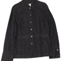 Laura Ashley Jaqueta blazer feminina militar de 6 botões Reino Unido 12 médio azul marinho