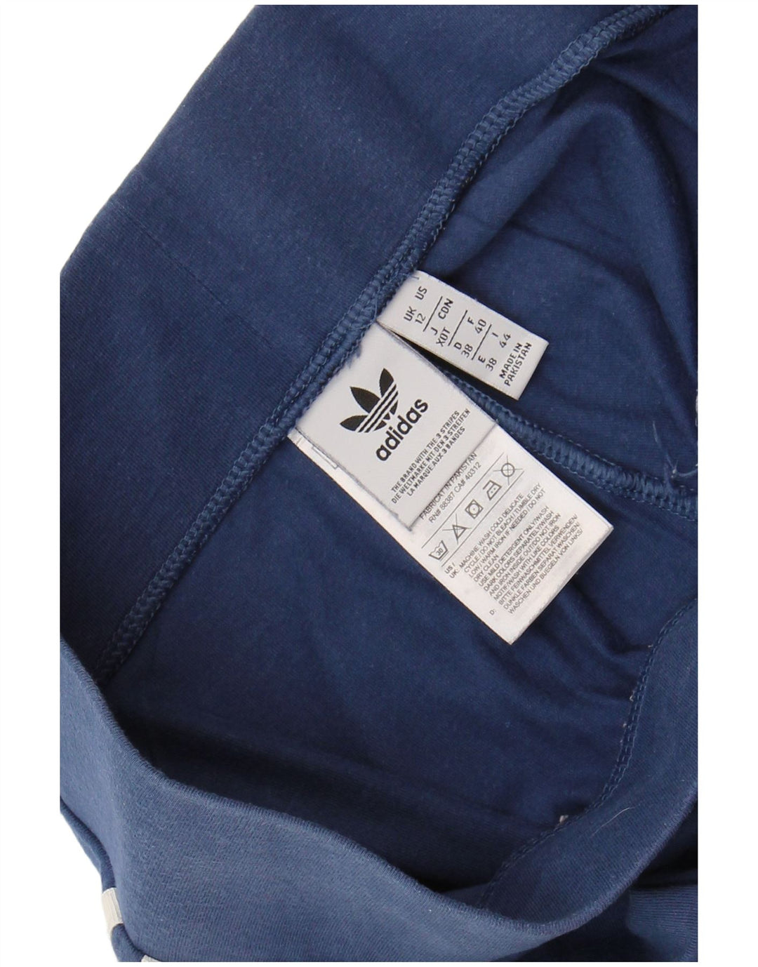 ADIDAS Womens Leggings UK 12 Médio Azul Marinho Algodão