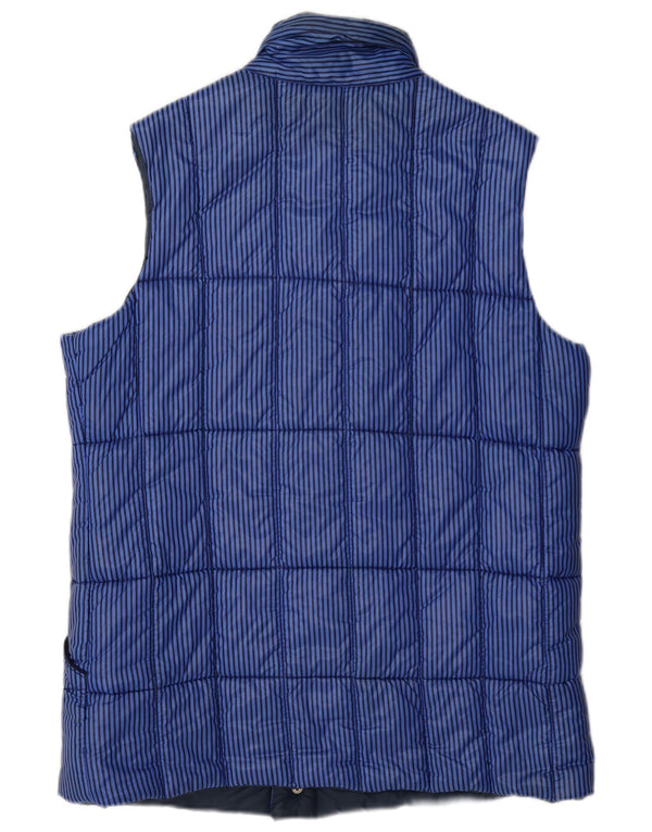 Colete masculino acolchoado Puffa UK 40 nylon listrado azul grande