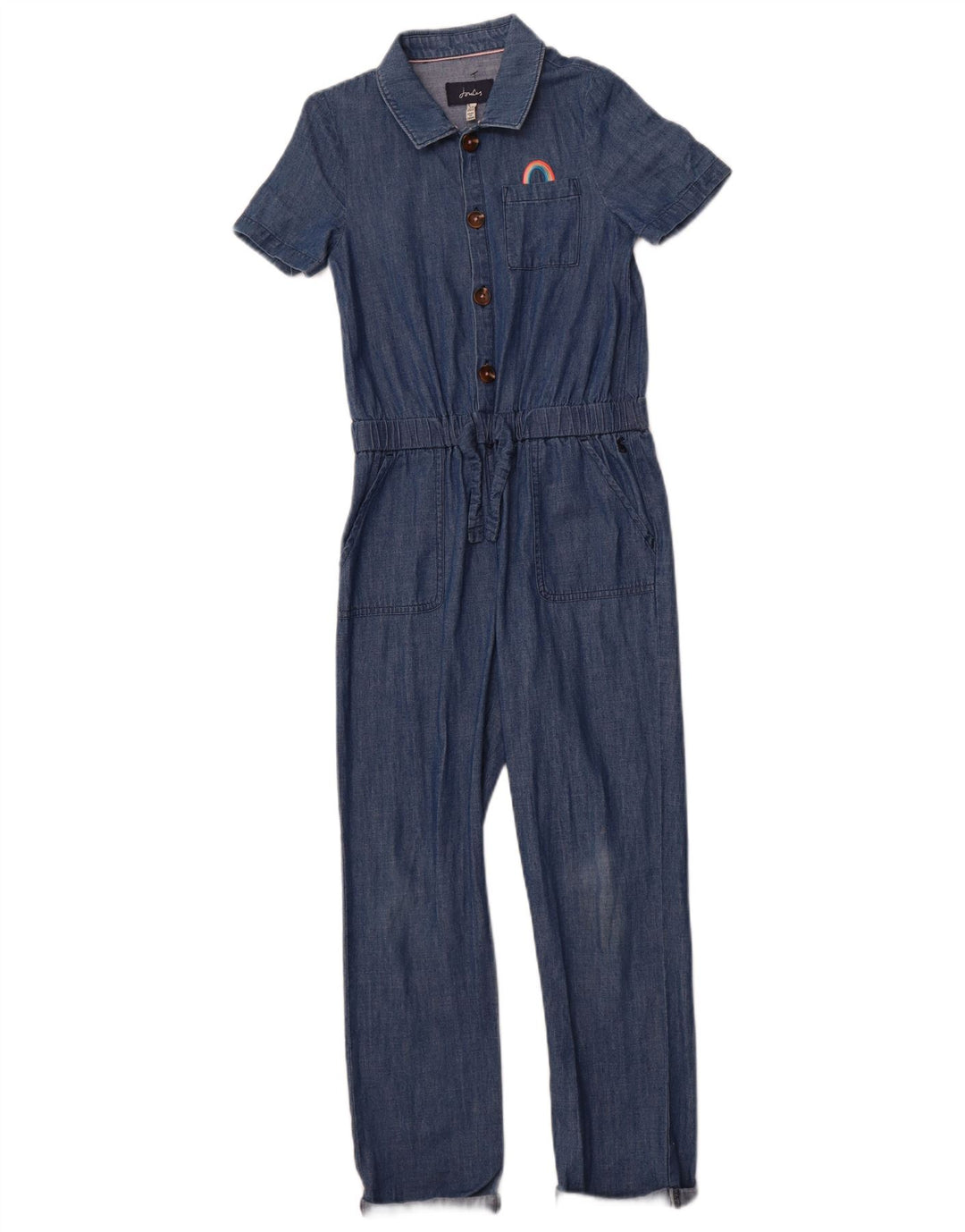 Macacão jeans feminino JOULES 7-8 anos algodão azul