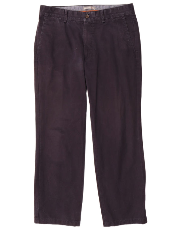 Dockers Mens Straight Chino Calças W34 L28 Algodão Azul Marinho