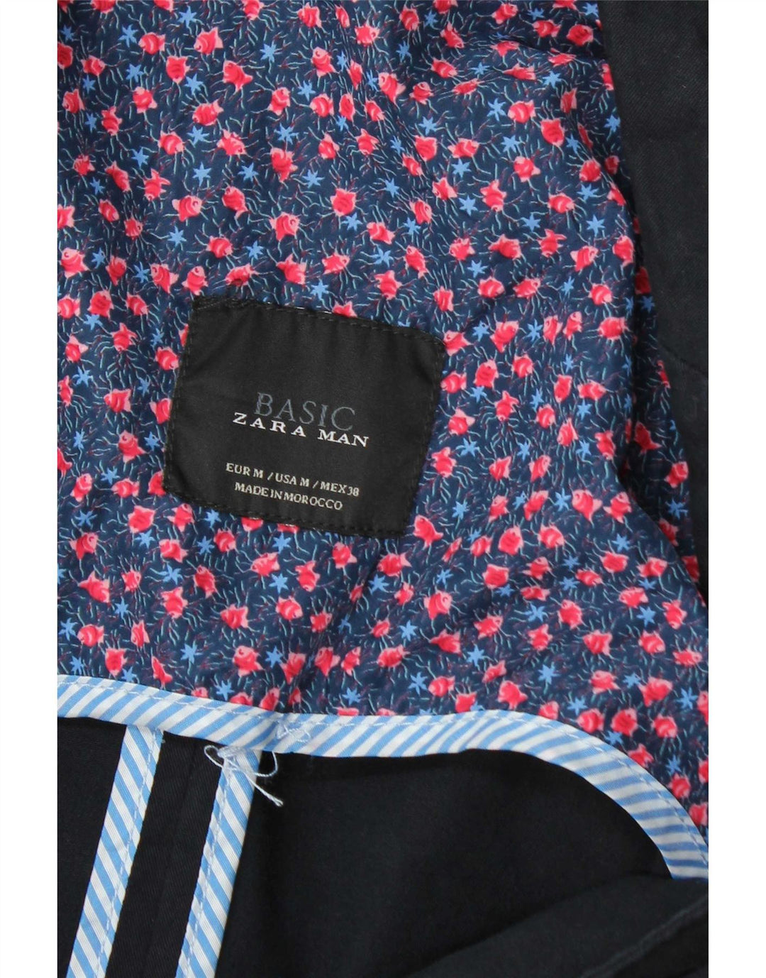 Jaqueta blazer masculina Zara com 2 botões Reino Unido 38 azul marinho médio