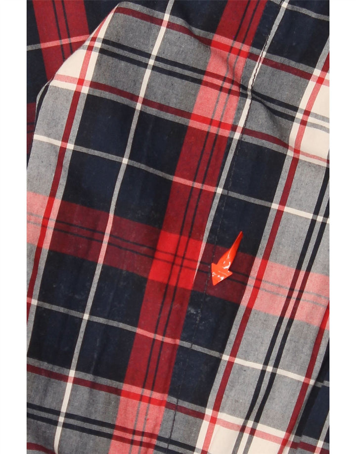 Jaqueta reversível masculina TOMMY HILFIGER Reino Unido 38 Nylon xadrez médio azul marinho