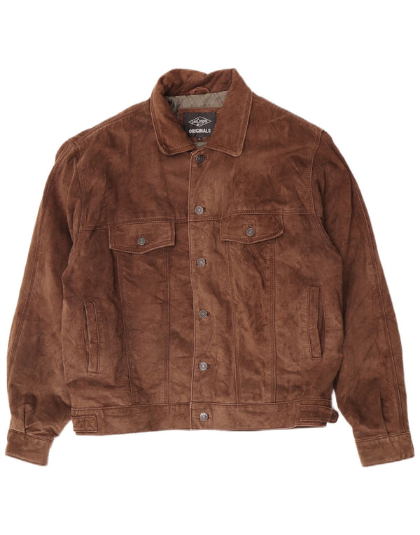 Lee Mens Suede Jacket UK 40 Large Brown Leather