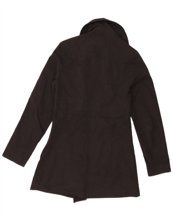 Casaco feminino Billabong com peito duplo UK 10 pequeno algodão preto