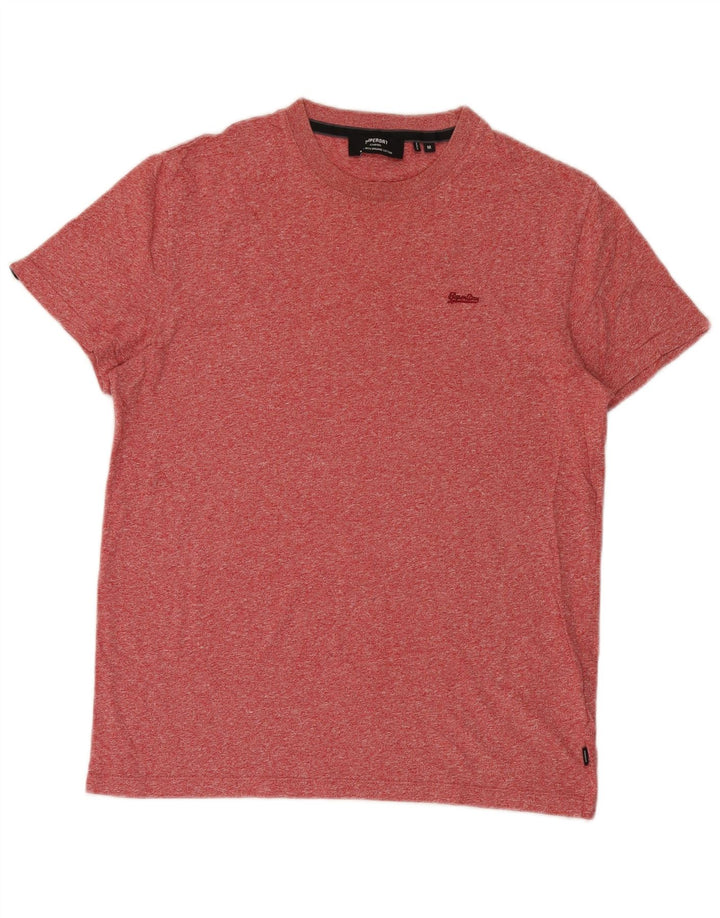 Camiseta masculina Superdry Top médio algodão manchado vermelho