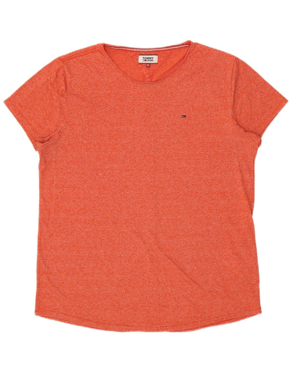 Camiseta masculina Tommy Hilfiger Top 2XL algodão manchado laranja