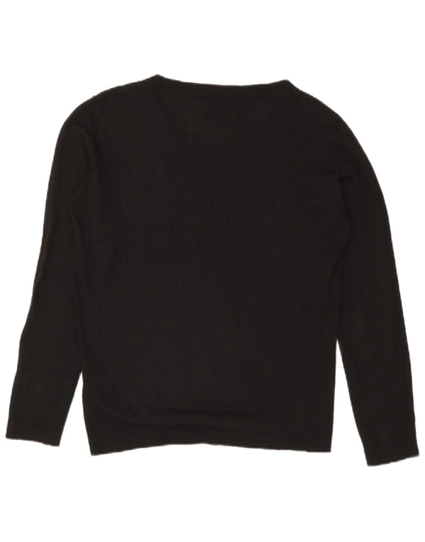 Suéter feminino Energie com decote em V UK 14 acrílico preto médio