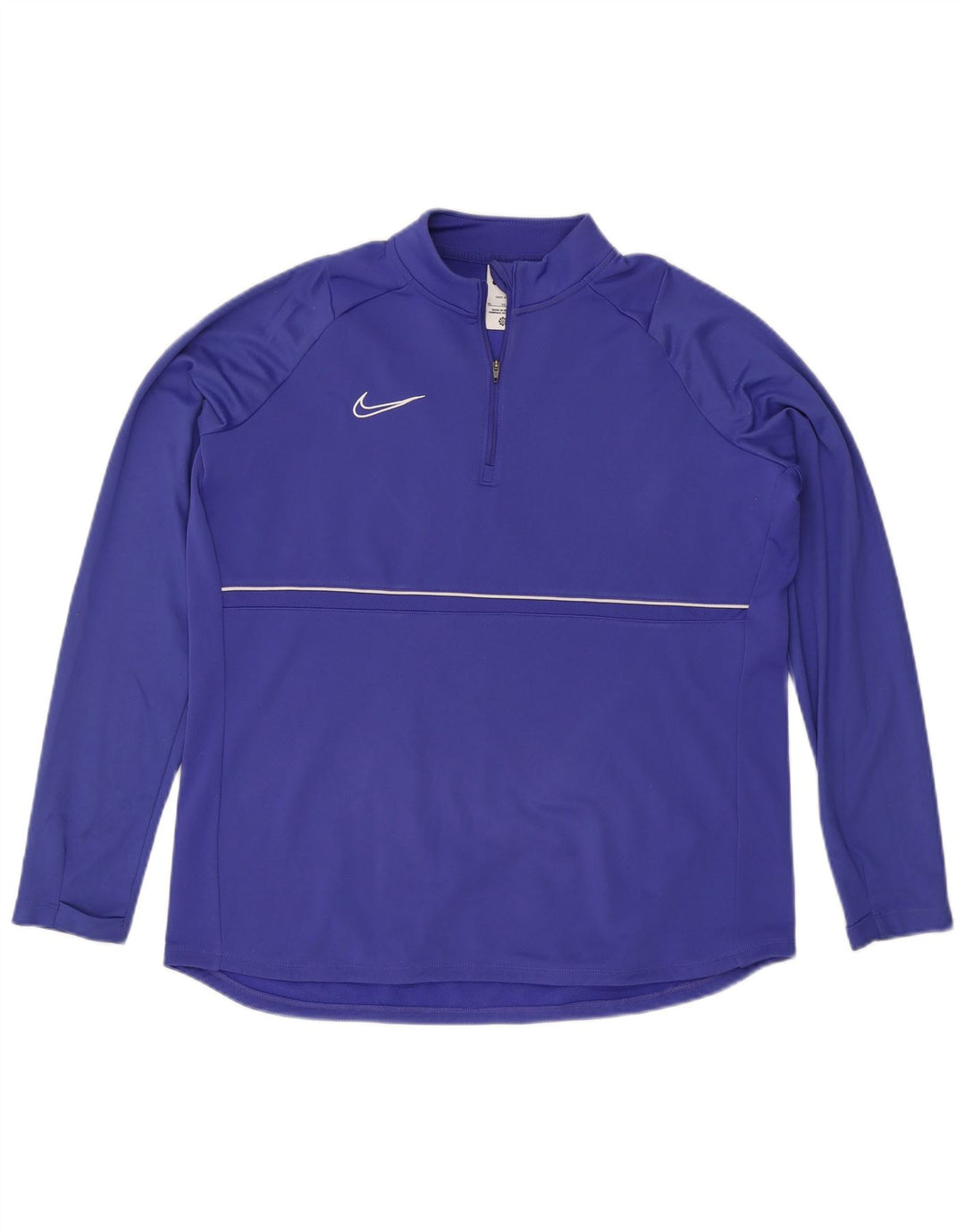 NIKE Masculino Dri Fit Zip Neck Pullover Treino Top XL Azul Poliéster