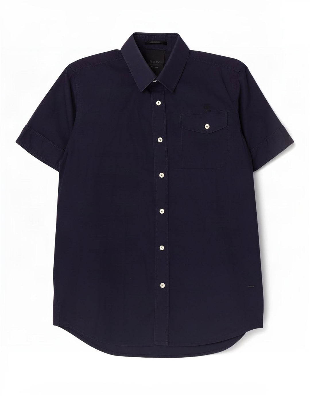 Camisa masculina de manga curta G-Star algodão azul marinho médio
