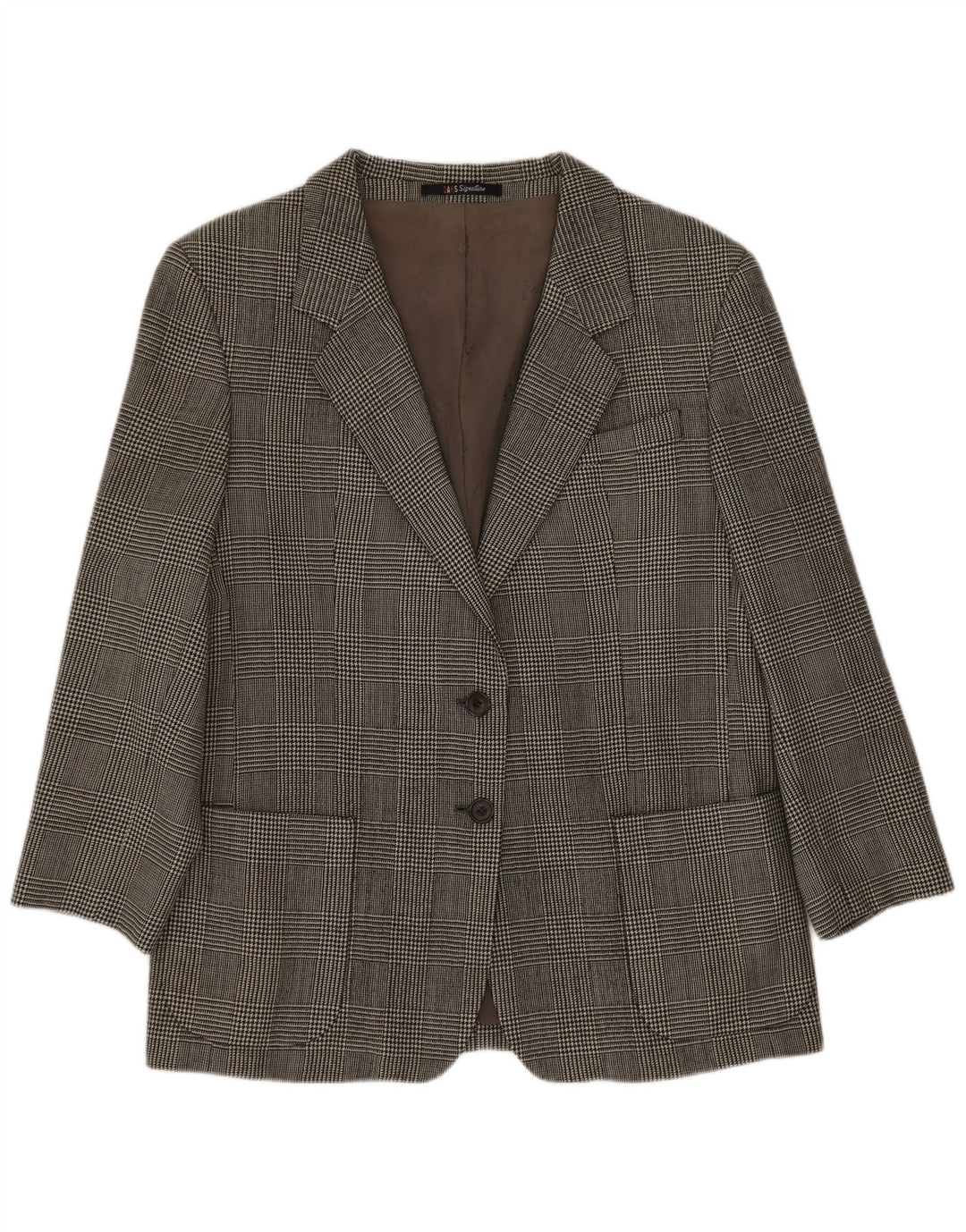 Jaqueta blazer feminina de 2 botões Dack's Reino Unido 14 cinza médio Houndstooth clássico