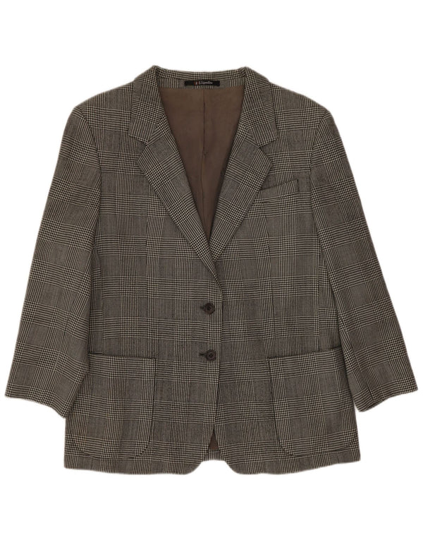 Jaqueta blazer feminina de 2 botões Dack's Reino Unido 14 cinza médio Houndstooth clássico