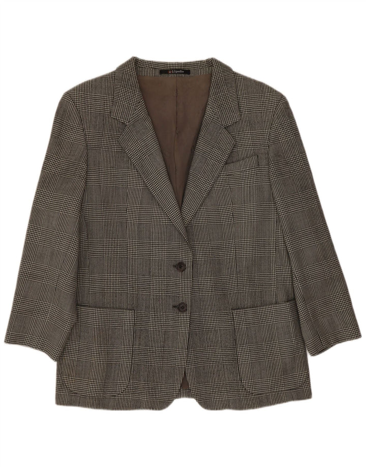 Jaqueta blazer feminina de 2 botões Dack's Reino Unido 14 cinza médio Houndstooth clássico