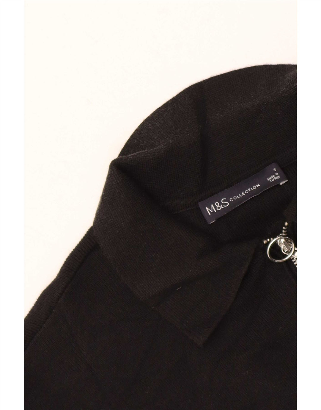 Camisa polo feminina Marks & Spencer grande tamanho UK 10 pequena preta