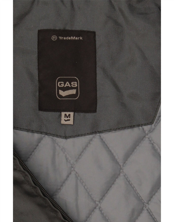 Jaqueta corta-vento masculina GAS com capuz UK 38 cinza médio