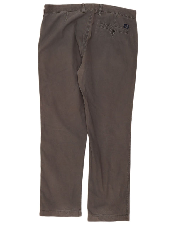 Calça chino reta masculina Marks & Spencer W36 L31 algodão cinza