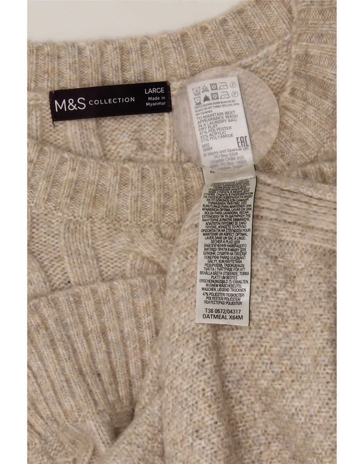 Regata feminina Marks & Spencer com colete Reino Unido 16 grande poliéster bege