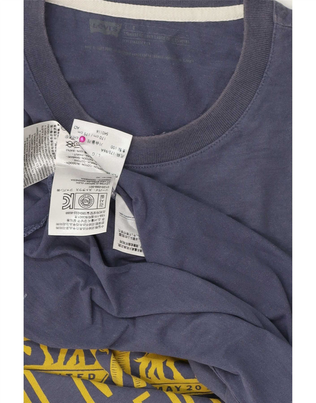 Camiseta gráfica masculina Levi's Top grande de algodão azul
