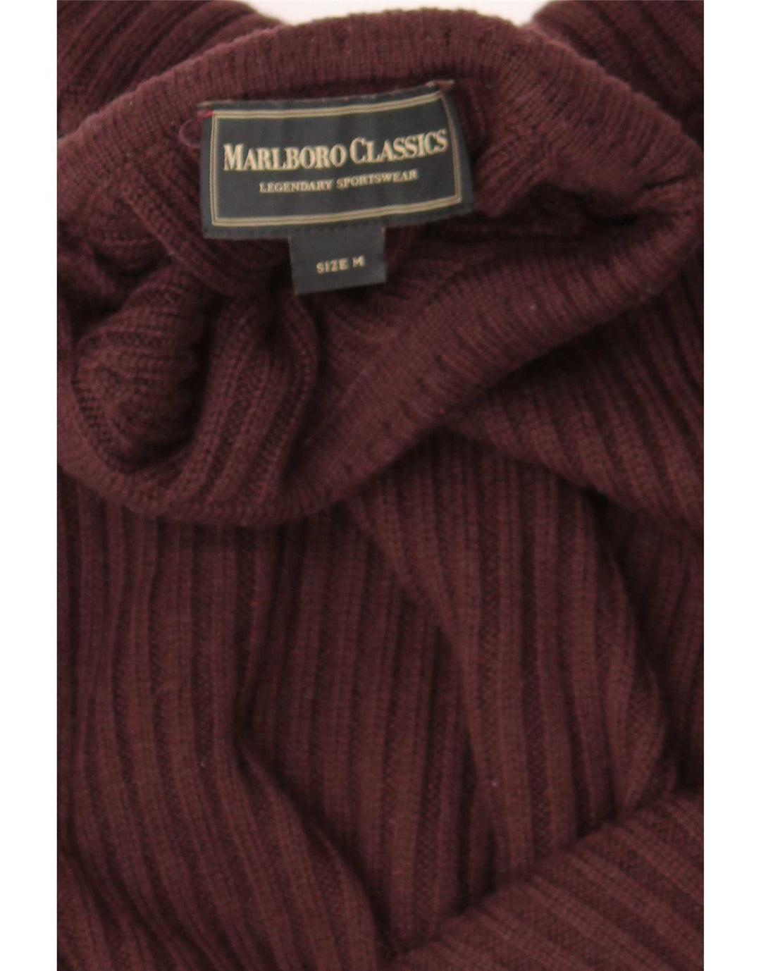 Suéter masculino Marlboro Classics com gola tartaruga médio Borgonha