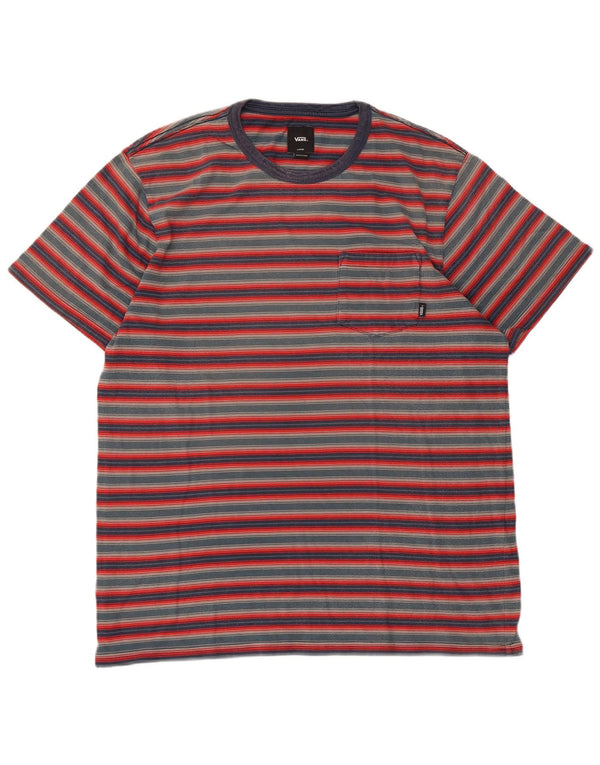 Camiseta masculina Vans grande listrada vermelha
