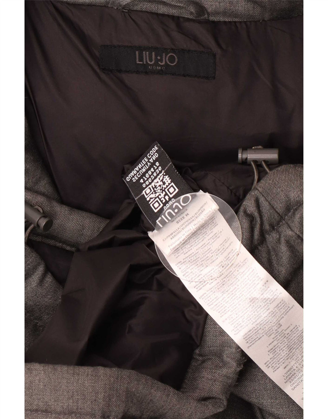 Jaqueta masculina acolchoada com capuz Liu Jo UK 36 poliéster cinza médio